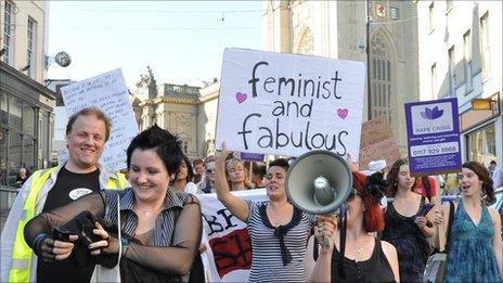 Marchers in Bristol