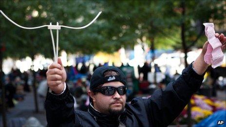 Protester Michael Pellagatti, New York, 2 October