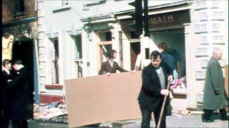 clearing up after the coleraine bomb in 1973