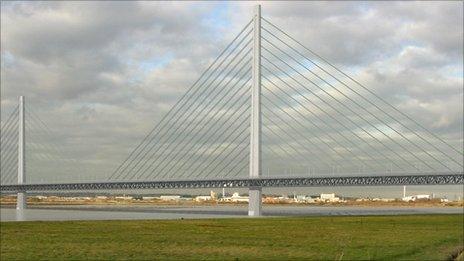 An artist's impression of the Mersey Gateway