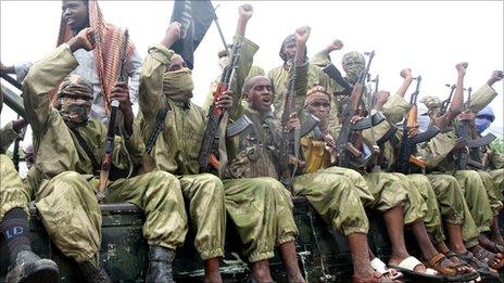 Al-Shabab fighters photographed in October 2009