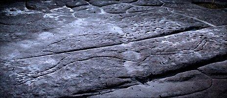 Emu carved in rock