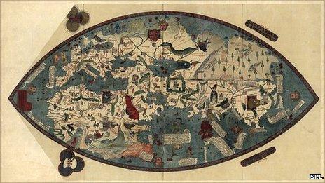Genoese map of the world, 1450