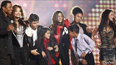 Michael Jackson's brother and sister Tito and La Toya and his children Prince Michael, Prince Michael II and Paris among those on stage