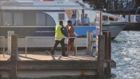 Manu Tuilagi in Auckland harbour