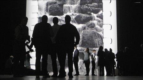 Tacita Dean's commissioned artwork Film during a press preview in the Turbine Hall of Tate Modern