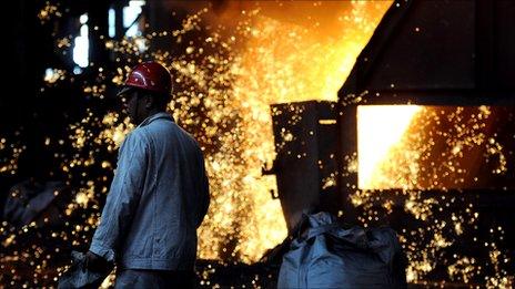 Man in a steel works