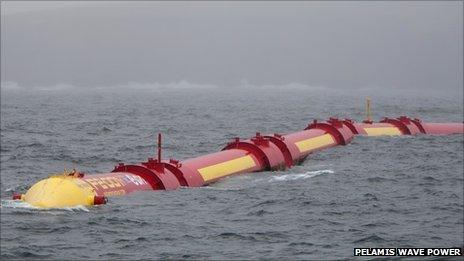 Pelamis wave power device. Pic: Pelamis