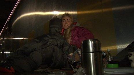 Hayley sleeping on the streets