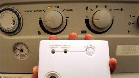 Gas boiler and CO alarm