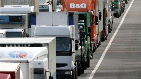 Trucks on a motorway - generic