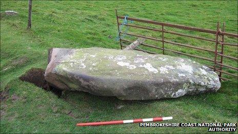 The Bedd Morris standing stone