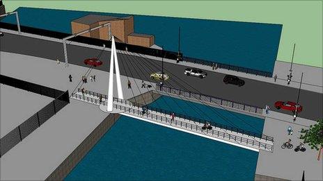 Lowestoft's cycle/pedestrian bridge - artist's impression