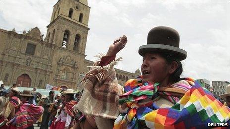 Evo Morales supporters take to the streets on 12 October