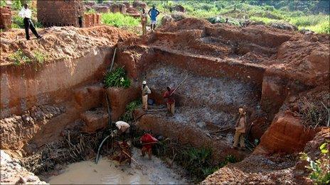 Illegal mining in Angola