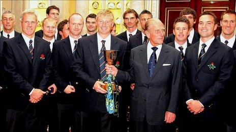 Lancashire squad with Prince Philip