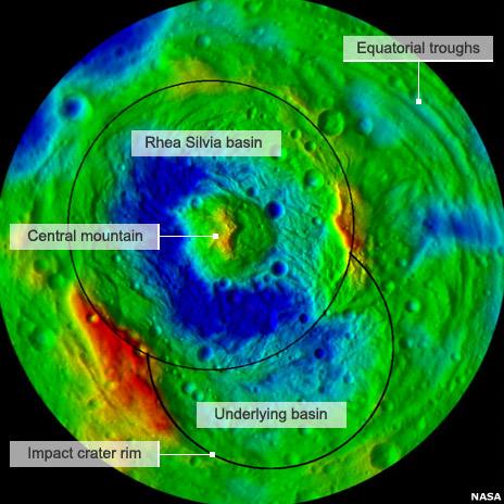 Vesta's south pole