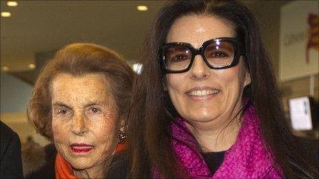 Liliane Bettencourt with her daughter Francoise in March 2011