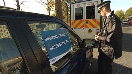 A Metropolitan Police officer with an uninsured car impounded in London