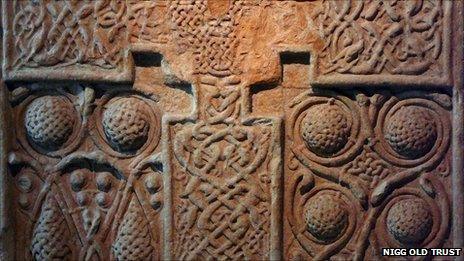 Detail on the Nigg cross-slab. Pic: Nigg Old Trust