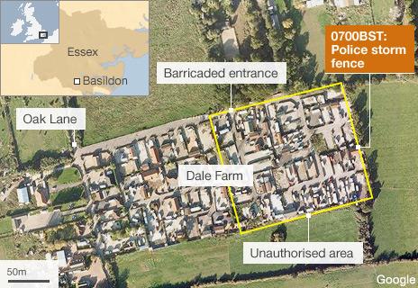 Map of the Dale Farm site