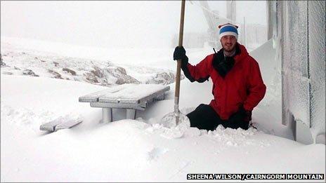 Snow at the Ptarmigan station in the Cairngorms. Pic: CairnGorm Mountain