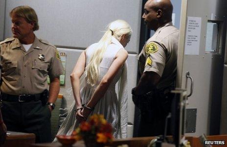 Lindsay Lohan in handcuffs