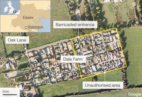 Map of the Dale Farm site