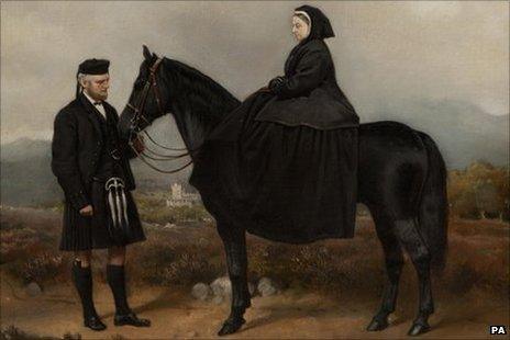 Portrait of Queen Victoria and her servant John Brown