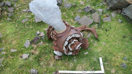 B-17G wreckage on Skye. Pic: Terence Christian/University of Glasgow