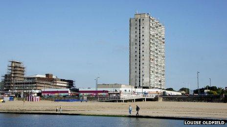 Margate seafront and Arlington House