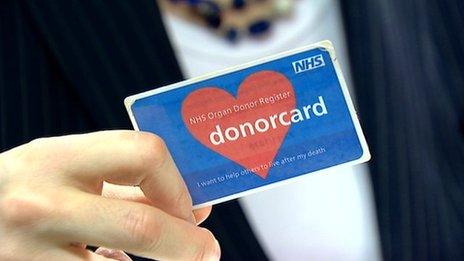 An NHS donor card