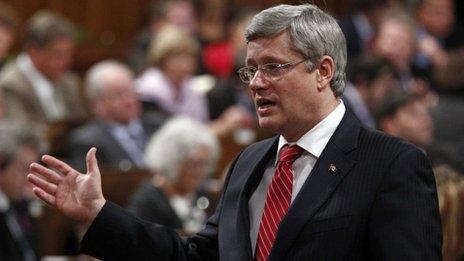 Steven Harper at the House of Commons, 20 October 2011