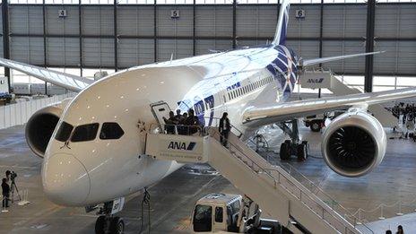 An ANA Dreamliner jet