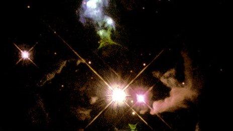 Young star Herbig-Haro 32 ejecting jets of material