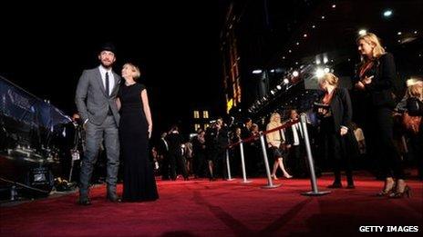 Jude Law and Sandra Hebron attending the opening night gala screening of 360 in Leicester Square