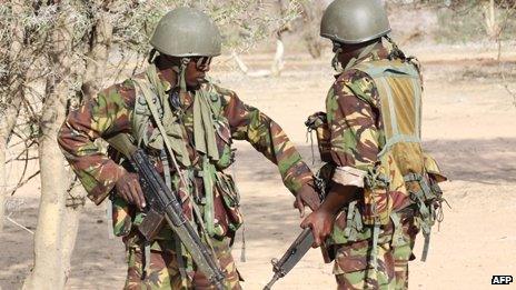 Kenyan troops near Somali border