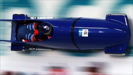 GB women's bobsleigh in action at the 2010 Games