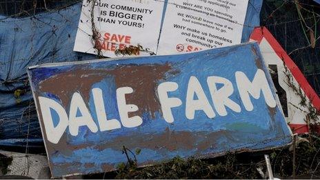 Travellers were evicted from Dale Farm, near Basildon, on October 19