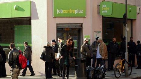 Queue outside a Jobcentre plus