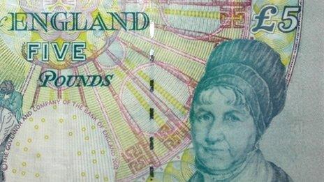 Elizabeth Fry on a £5 note