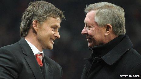 Molde and Manchester United managers Ole Gunnar Solskjaer and Sir Alex Ferguson