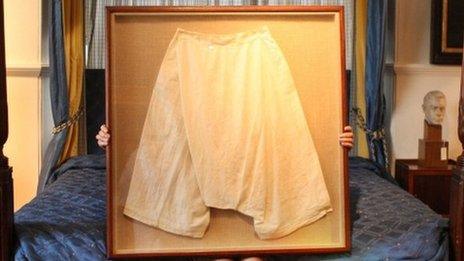 Large silk bloomers owned by Queen Victoria