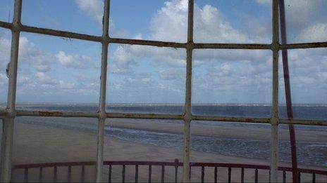 Sea view from lighthouse on Talacre beach