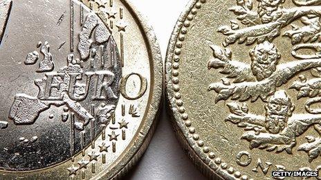 Euro and pound coin