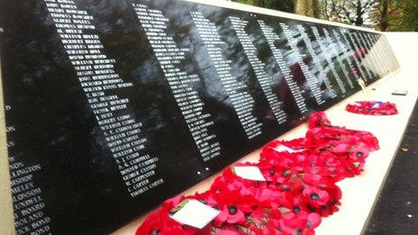 War memorial in Pontypridd's Ynysangharad Park