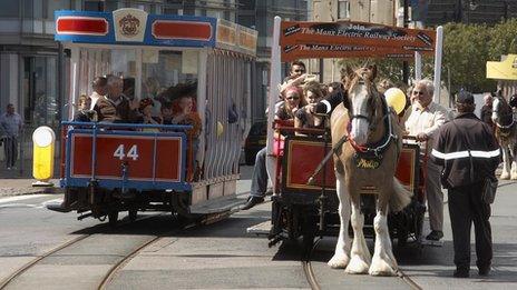 Horse Trams on Douglas promenade