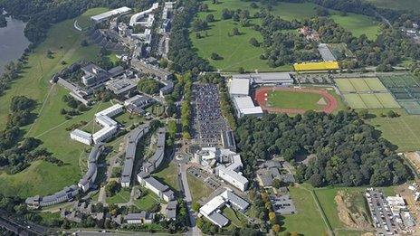 Norwich Research Park, University of East Anglia, with new site of Enterprise Centre highlighted in yellow