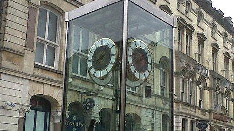 The Pierhead Clock mechanism in St Mary Street, Cardiff