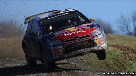 A car taking part in the Wales Rally GB 2010 (picture: worldrallypics.com)